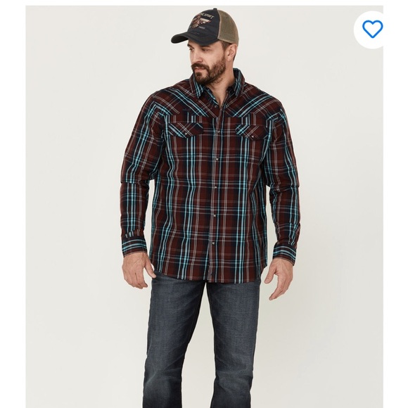 ✨ Moonshine fire started long sleeve plaid button down. - Picture 5 of 8